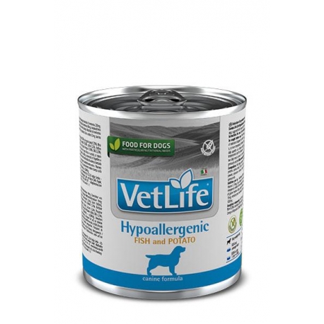 Farmina vet life dog hypoallergenic pescado caja 6x300gr dieta húmeda para perros