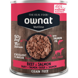Ownat Wetline comida húmeda para perros beef & salmon