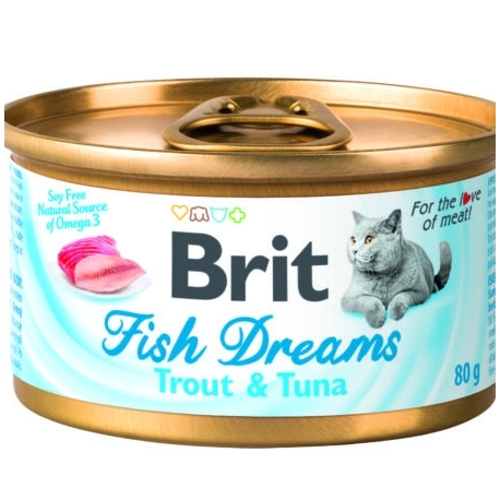 Brit care cat fish dreams trucha y atun latas para gato
