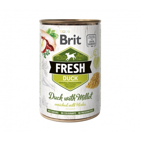 Brit fresh pato mijo latas para perro