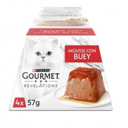 Gourmet Revelations Mousse Buey Comida Humeda Para Gato 24x57g