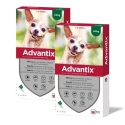 Advantix pack 2 unités (8 pipettes) pour chiens mini (0-4KG)