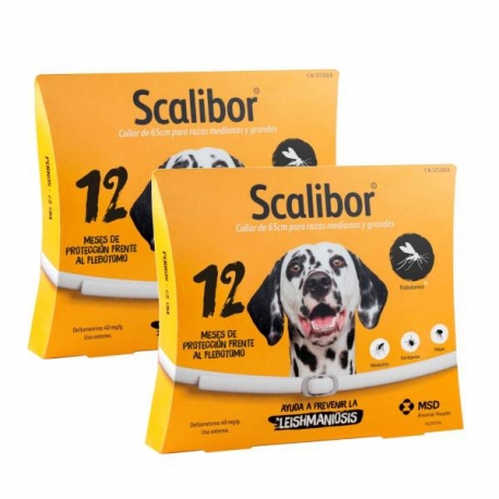 Scalibor Chien taille grande. Pack 2 Colliers (65 cm)