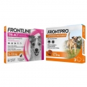 Pack Super Protection : Frontpro Comprimés Mâchables 4-10kg + Frontline Tri-Act 3 Pipettes (5-10kg) chiens taille petite