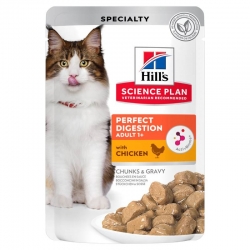 Hills Science Plan Perfect Digestion Adult 1+ alimento para gatos sabor pollo (pouch)