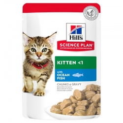 Hills Science Plan Kitten alimento para gatos de pescado azul (pouch)