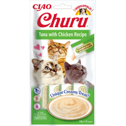 Pack Churu para gato adulto Pure de Atun Con Pollo 12x56gr