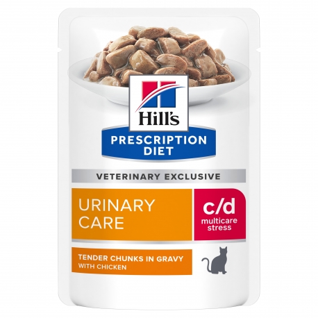 Pack x12 Hills PD Feline c/d Urinary Stress. Environ 85 g. pour les chats