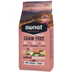 Ownat Grain Free Prime-Croquettes Mini Poulet & Dinde pour Chien (1)