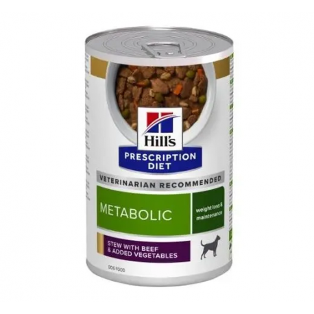 Pack de latas Hills Prescription diet Metabolic Estofado para perros de Pollo y Verduras
