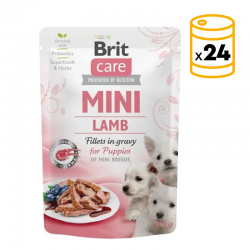 Brit care mini puppy filetes cordero en salsa latas para gato