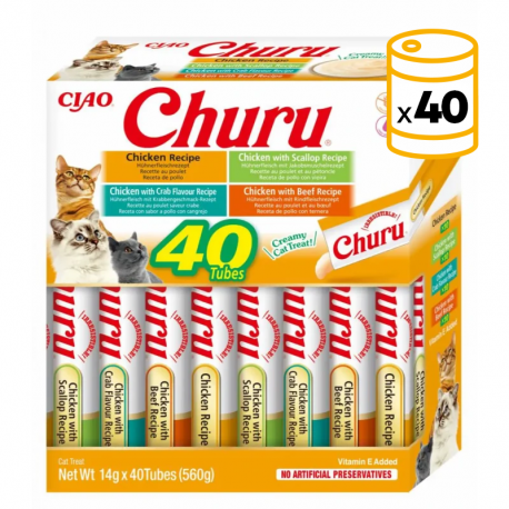 Pack Churu para gato adulto Pure Mix de Pollo 40x14gr
