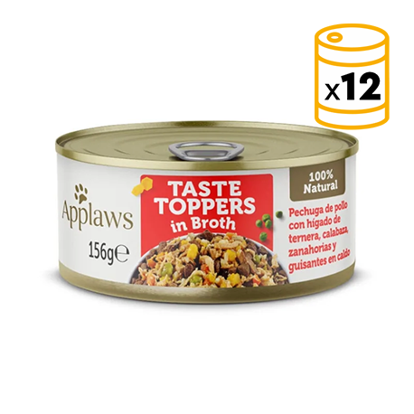 Applaws Taste Toppers Latas en Caldo para Perros con Pollo, Hígado y Verduras