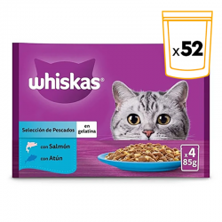 Whiskas Comida húmeda en Gelatina para Gatos Salmón y Atún