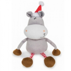 Pawise Hipopótamo con Sombrero de Navidad Peluche para Perros