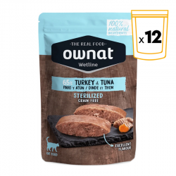 Ownat Wetline comida húmeda para gatos sterilised turkey & tuna