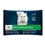 Gourmet Perle Mini Filetes en Salsa Comida Húmeda para Gatos con Carne y Verduras
