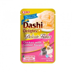 Churu Dashi Delight Flakes Comida Húmeda en Caldo con Pollo y Salmón